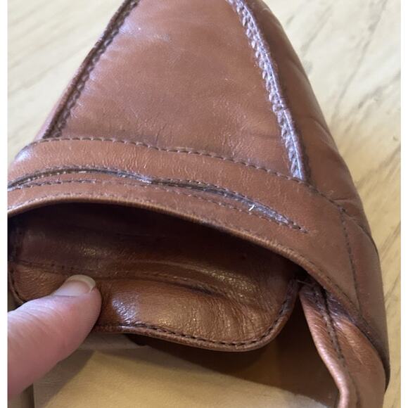 VTG Polo Ralph Lauren Penny Loafers Mens 9 Leather Full Strap Slip On Tan Italy - Picture 11 of 16